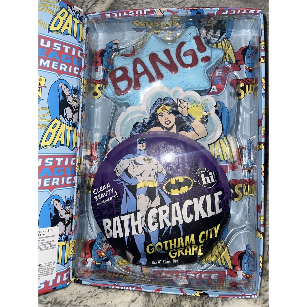 DC Justice League Gift Bath Set Batman Wonder Women Superman Bubble Bath, Fizz… - Picture 2 of 6